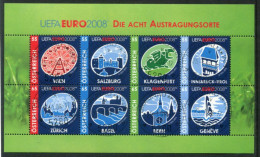 AUSTRIA  2008 European Football Championship II Sheetlet Used.  Michel 2697-704 Kb - Used Stamps