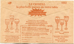 FRANCE ENVELOPPE CCP PUBLICITAIRE " LE CRISTAL LA PLUS BELLE PARURE DE VOTRE TABLE " - Glas & Brandglas