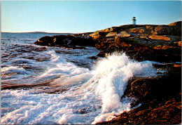 Canada Nova Scotia Sun And Surf At Peggy's Cove Lighthouse In Distance 1980 - Autres & Non Classés