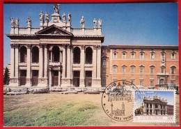 VATICANO VATIKAN VATICAN 1993 SAN GIOVANNI LATERANO SAINT JOHN TESORI D'ARTE MONUMENTS BAUDENKMÄLER MAXIMUM CARD - Storia Postale