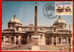 VATICANO VATIKAN VATICAN 1993 SANTA MARIA MAGGIORE ST MARY TESORI D'ARTE MONUMENTS BAUDENKMÄLER MAXIMUM CARD - Lettres & Documents