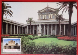 VATICANO VATIKAN VATICAN 1993 SAN PAOLO FUORI LE MURE SAINT PAUL TESORI D'ARTE MONUMENTS BAUDENKMÄLER MAXIMUM CARD - Briefe U. Dokumente