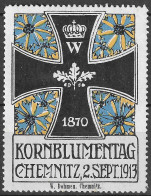 Werbemarke Cinderella Poster Stamp Kornblumentag Mit EK Chemnitz 1913 Eisernes Kreuz - Militaria