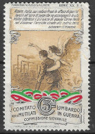 1916 WW1 ITALY ERINNOFILI VIGNETTE COMITATO LOMBARDO PER MUTILATI IN GUERRA COMMISSIONE GIOVANILE NAZIONALISTE - Prima Guerra Mondiale