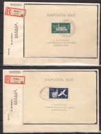 Danzig 1937,2xblock,Mi B1 Und B2 Auf R Brief Nach Danzig 8.6.37(D3577) - Covers & Documents