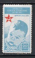 1942 TURKEY PRINTING COLOR ERROR - 20 PARA 23RD APRIL CHILDREN FESTIVAL CHARITY STAMP MNH ** - Charity Stamps