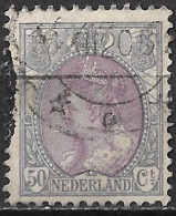 Afwijking Breuk In Onderlijn In 1899-1921 Koningin Wilhelmina 50 Cent Grijs / Violet NVPH 75 - Varietà & Curiosità