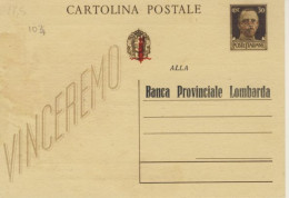 I.P. 30 C. Vinceremo Soprastampato Repubblica Sociale Italiana Con Fascio Di Emissione Privata Auotrizzata (2 Immagini) - Entero Postal