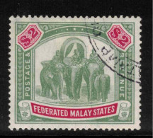 FEDERATED MALAY STATES 1904 $2 Green And Carmine SG 49 CTO #CDH20 - Federated Malay States