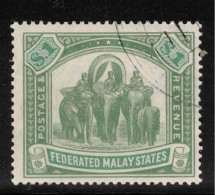 FEDERATED MALAY STATES 1904 $1 Green And Pale Green SG 48a CTO #CDH19 - Federated Malay States