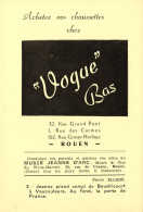 Rouen *VOGUE Bas 37 Rue Grand Pont , 1 Rue Des Carmes & 152 Rue ... * Carte De Visite Publicitaire Ancienne Illustrée - Rouen