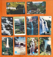 10 Different Phonecards Nature/ Waterfall Themes - Paisajes