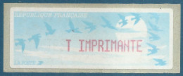 LISA - ATM - TEST IMPRIMANTE Sur Vignette Type "oiseaux De Jubert" (imprimante Défectueuse) - 1990 Type « Oiseaux De Jubert »