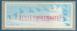 LISA - ATM - TEST IMPRIMANTE Sur Vignette Type "oiseaux De Jubert" (imprimante Défectueuse) - 1990 Type « Oiseaux De Jubert »