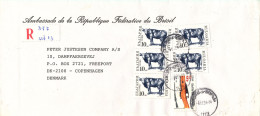 Bulgaria Registered Cover Sent To Denmark 8-6-1994 Topic Stamps (sent From The Embassy Of Brazil Tirana) - Cartas & Documentos