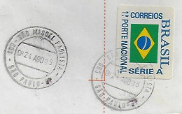 Brazil 1995 Cover shipped São Paulo Cancel Agency São Miguel Paulista 1º Postage Rate Stamp Flag Jesuit Father Anchieta - Briefe U. Dokumente