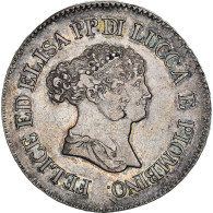 Monnaie, États Italiens, LUCCA, Felix And Elisa, 5 Franchi, 1805, Firenze - Lucca