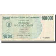 Billet, Zimbabwe, 100,000 Dollars, 2007, 2007-07-31, KM:48a, B - Zimbabwe