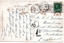 68067 - Kanada - 1912 - 1¢ KGV EF A AnsKte BELLEVILLE, ONT -> ABINGDON (Grossbritannien), M Nachporto-Stpl - Lettres & Documents