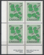 Canada - #717 - MNH PB  Of 4 - Plaatnummers & Bladboorden