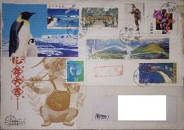 China (PR) 2004: Letter To Brazil - Year Of The Monkey, Chinese Lunar Calendar, Antarctica, Penguins, Bird, Landscapes. - Storia Postale