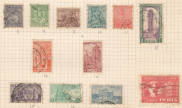 051-052 1949 India Art Architecture Upu Gibbons #309-326 12St Used - Used Stamps