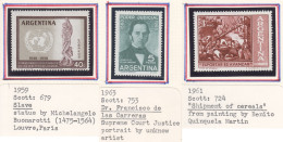 Arg019-21 1959,61,63 Argentina 3St Michel #692,759,828 Mnh - Neufs