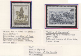 Arg043_2 1967 Argentina War Battle Of Chacabuco 2St Michel #974,5 Mnh - Unused Stamps