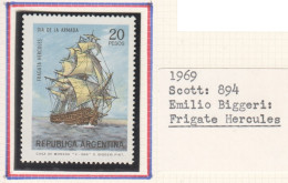 Arg044_1 1969 Argentina Transport Ships Frigate Hercules 1St Michel #1020 Mnh - Unused Stamps