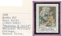 Arg044_2 1969 Argentina Raul Soldi Art Paintings Madonna And Child 1St Michel #1050 Mnh - Unused Stamps