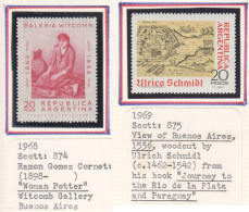 Arg047,54 1968,69 Argentina 2St Michel #1017,18 Mnh - Unused Stamps