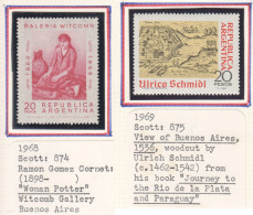 Arg047,54 1968,69 Argentina 2St Michel #1017,18 Mnh - Neufs