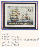 Arg052 1970 Argentina Air Mail Transport Ships Fleet Leaving Valparaiso 1St Michel #1068 Mnh - Neufs