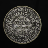 Maroc / Morocco, Mohammed V, 200 Francs, 1953 (1372), Argent (Silver), TTB (EF), Y#53 , Lec.291 - Maroc