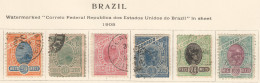Bra028 1905 Brazil Rio De Janeiro Bay Allegory Watermark 'Correio Federal' Michel #155X-60X 155 Euro 6St Used - Gebruikt