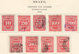 Bra184 1889 Brazil Postage Due Stamps Michel #1-9 85 Euro 1Set Used - Timbres-taxe