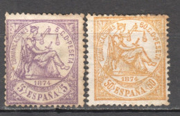 Sp079 1874 Spain Michel #136,141 180 Euro 2St Lh - Neufs