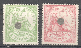 Sp103 1874 Spain Michel #142,143 16.5 Euro 2St Used - Used Stamps