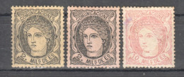 Sp139 1870 Spain Michel #97A,B,99 41.5 Euro 3St Mlh - Autres & Non Classés