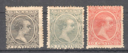 Sp161 1899 Spain King Alphonse Xiii Michel #202-204 320 Euro 3St Mlh - Nuevos