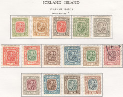 Sp625 1907 Iceland King Christian Ix Frederik Viii Michel #48-62 500 Euro 1Set Lh (1St Used) - Ongebruikt