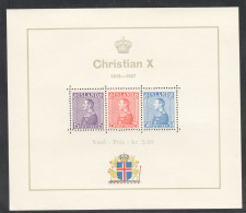 Sp655 1937 Iceland King Christian X Michel Bl1 70 Euro 1Bl Mnh - Hojas Y Bloques