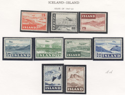 Sp676 1947,1952 Iceland Air Mail Landscapes Michel #241-6,278-80 54 Euro 2Set Mnh,Lh - Nuovi