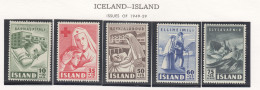 Sp678 1949 Iceland Life Health Ships Michel #254-8 1Set Mnh - Ongebruikt
