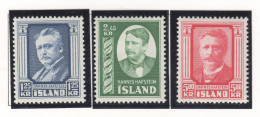 Sp688 1954 Iceland Hannes Hafstein Michel #293-5 45 Euro 1Set Mnh - Nuovi