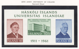 Sp709 1961 Iceland 50Th University Anniversary Michel Bl3 1Bl Mnh - Unused Stamps