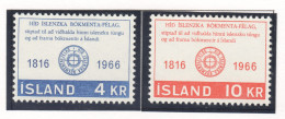 Sp728 1966 Iceland 150Th Anniversary Literature Michel #406,7 1Set Mnh - Nuovi