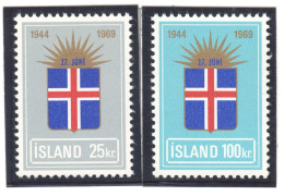 Sp734 1969 Iceland 25Th Anniversary Of The Republic Michel #430-1 1Set Mnh - Ongebruikt