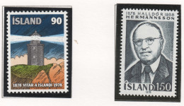 Sp773 1978 Iceland Architecture Lighthouse Halldor Hermannsson Michel #537,8 2St Mnh - Unused Stamps