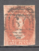 Tas012 1856 Australia Tasmania One Penny Stamped 60 Launceston Gibbons Sg #19 650 £ 1St Used - Otros & Sin Clasificación